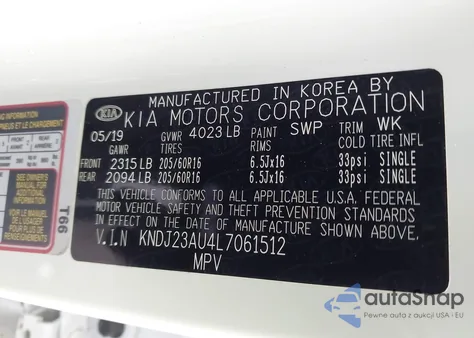 2020 Kia Soul S z USA, uszkodzony, nr VIN KNDJ23AU4L7061512
